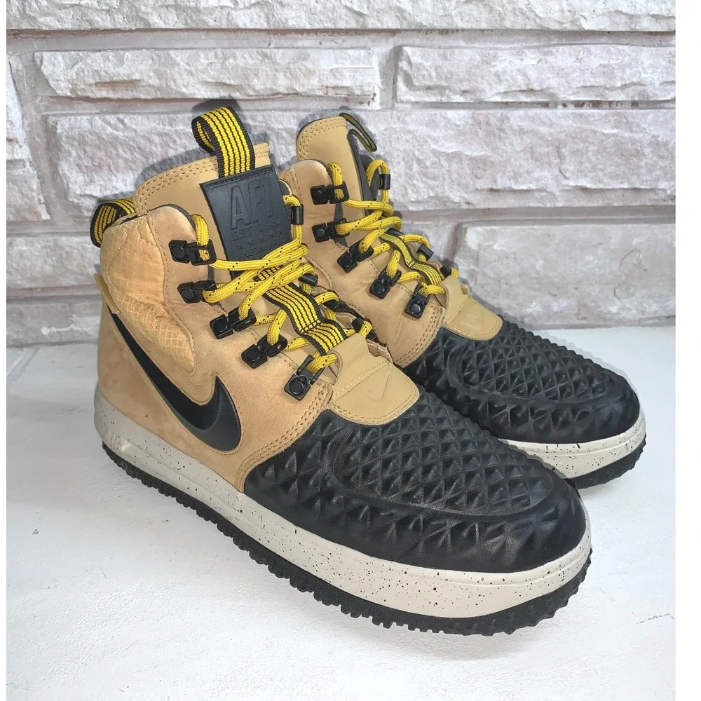 Nike Lunar Force 1 Duckboot GS Wheat Black Brown 922807-700 Kids Size 7Y